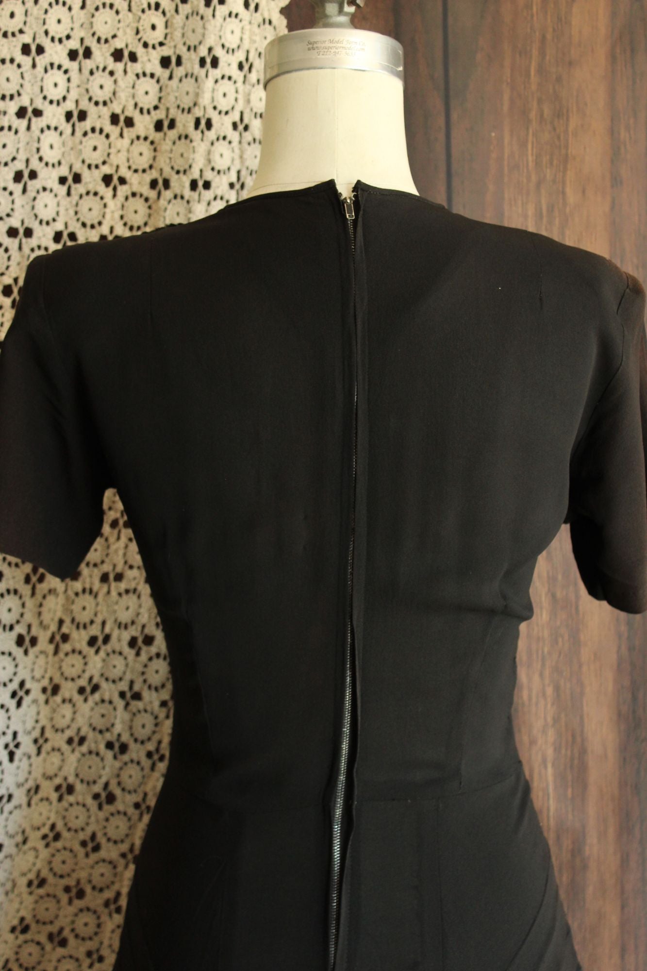 Vintage 1940s Dress with Soutache Trim