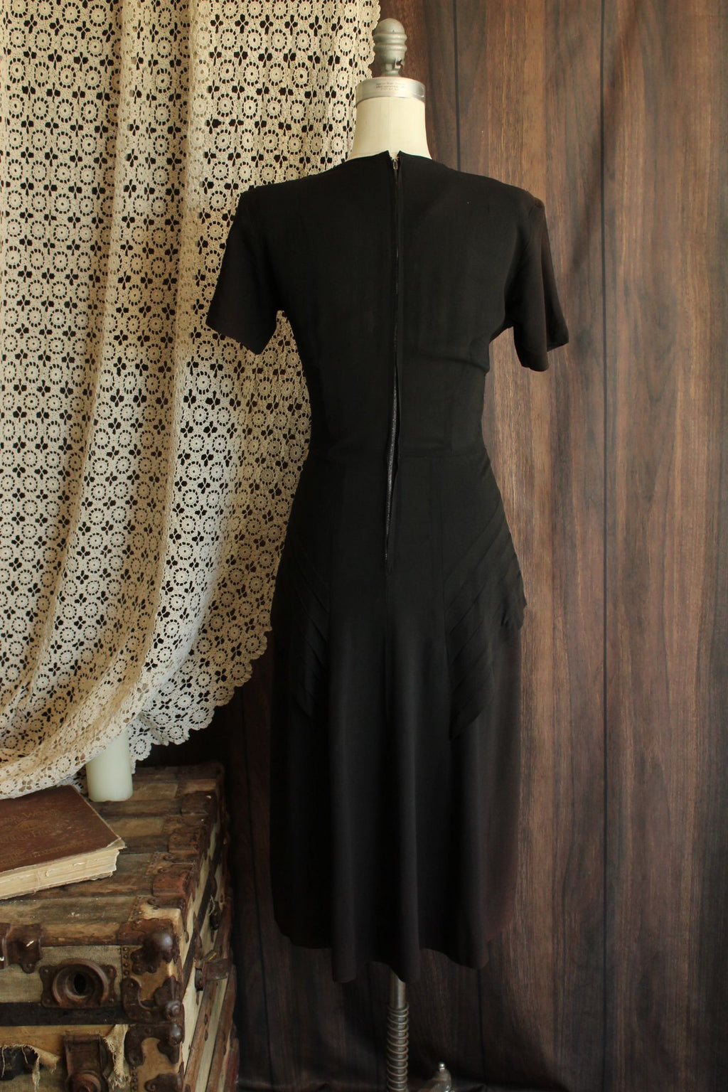 Vintage 1940s Dress with Soutache Trim