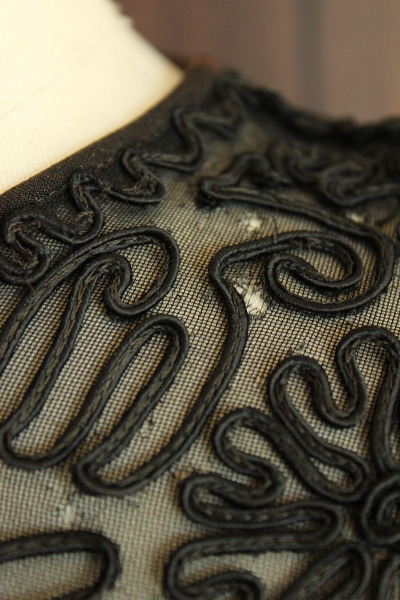 Vintage 1940s Dress with Soutache Trim