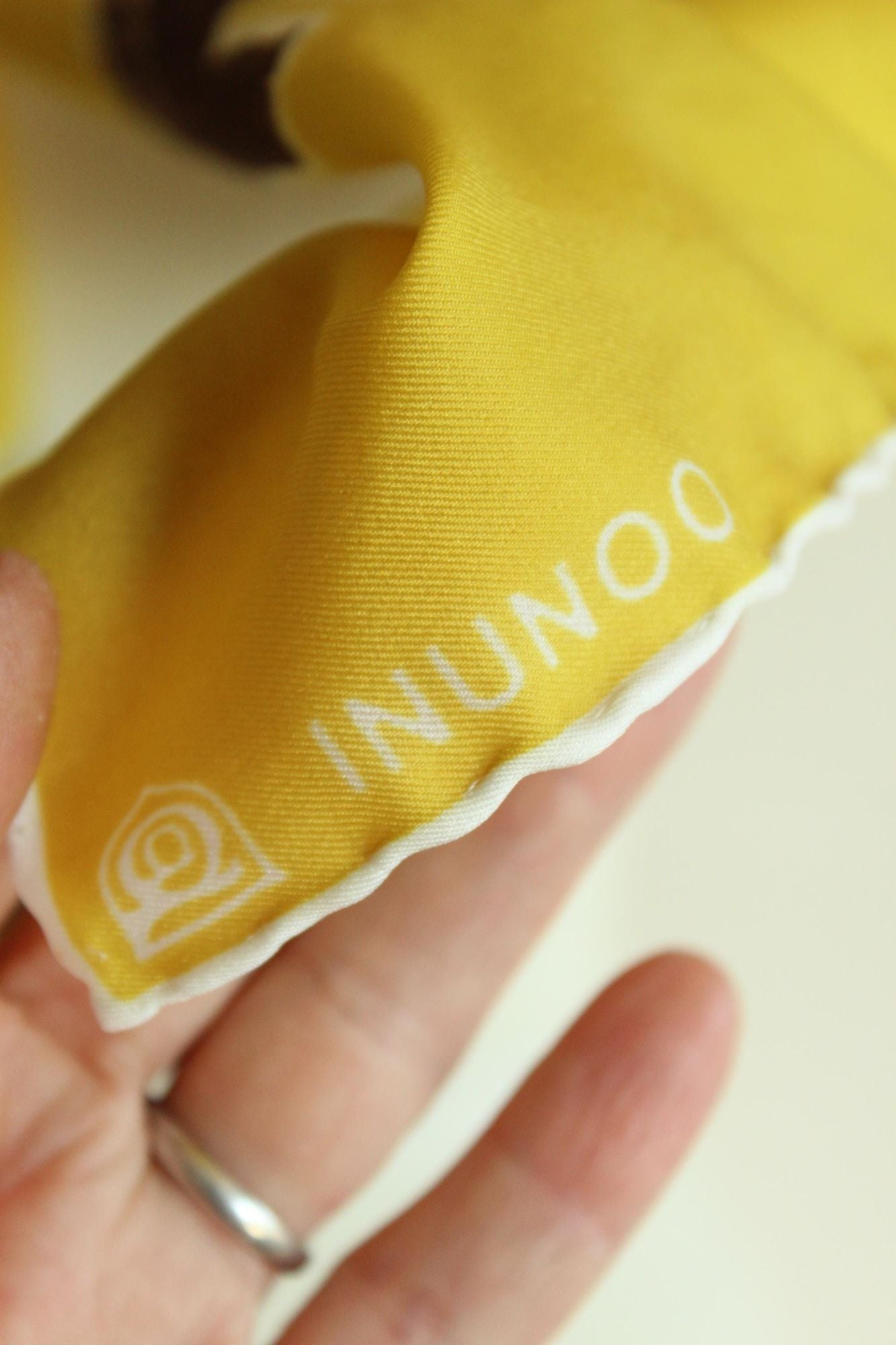 Vintage 1970s Parr Inunoo Inuit Yellow and Brown Square Scarf