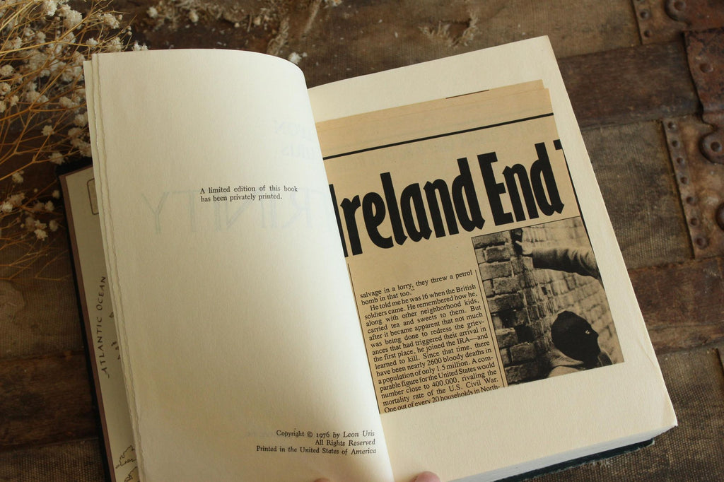 Vintage 1970s Book, "Trinity" by Leon Uris, Doubleday & Co