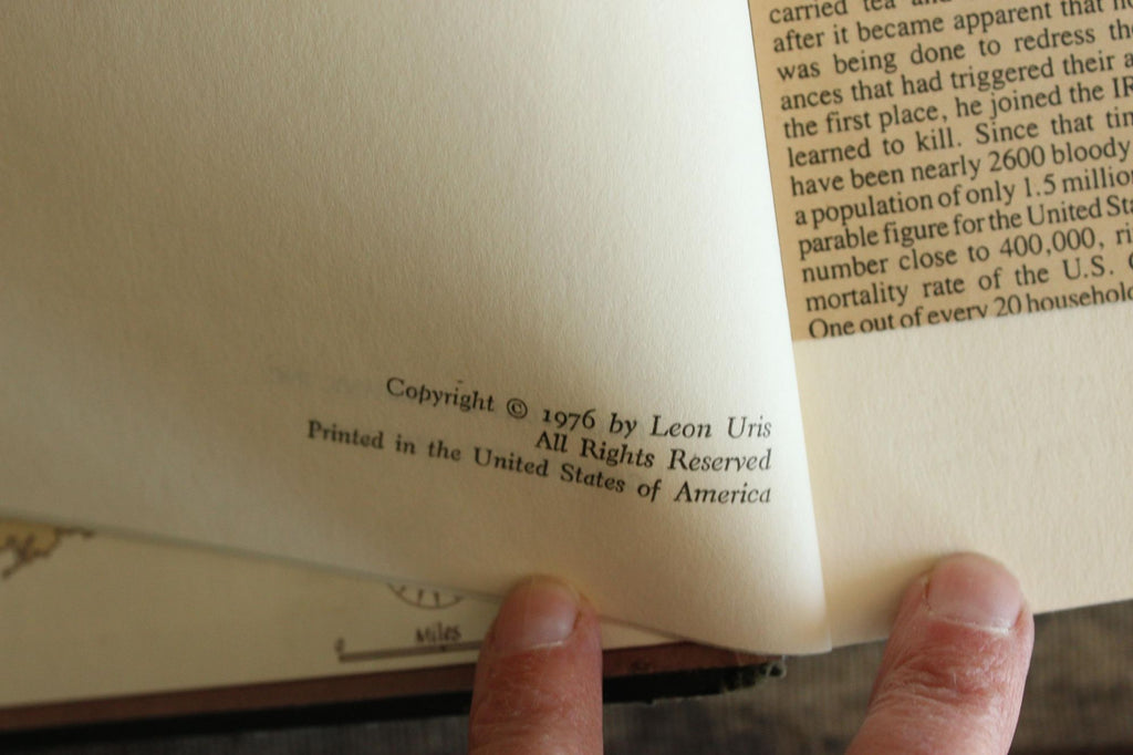 Vintage 1970s Book, "Trinity" by Leon Uris, Doubleday & Co