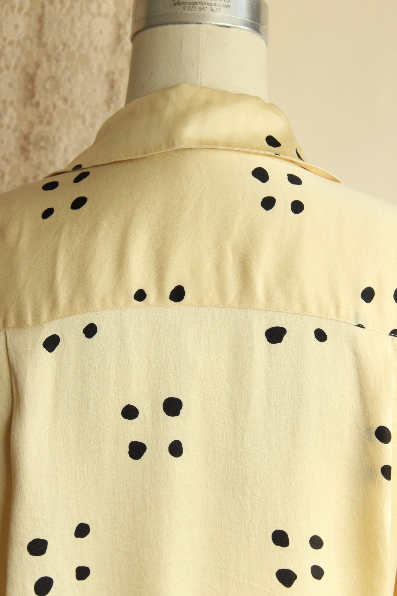 Vintage 1980s Perry Ellis Main Line Yellow and Black Silk Tunic