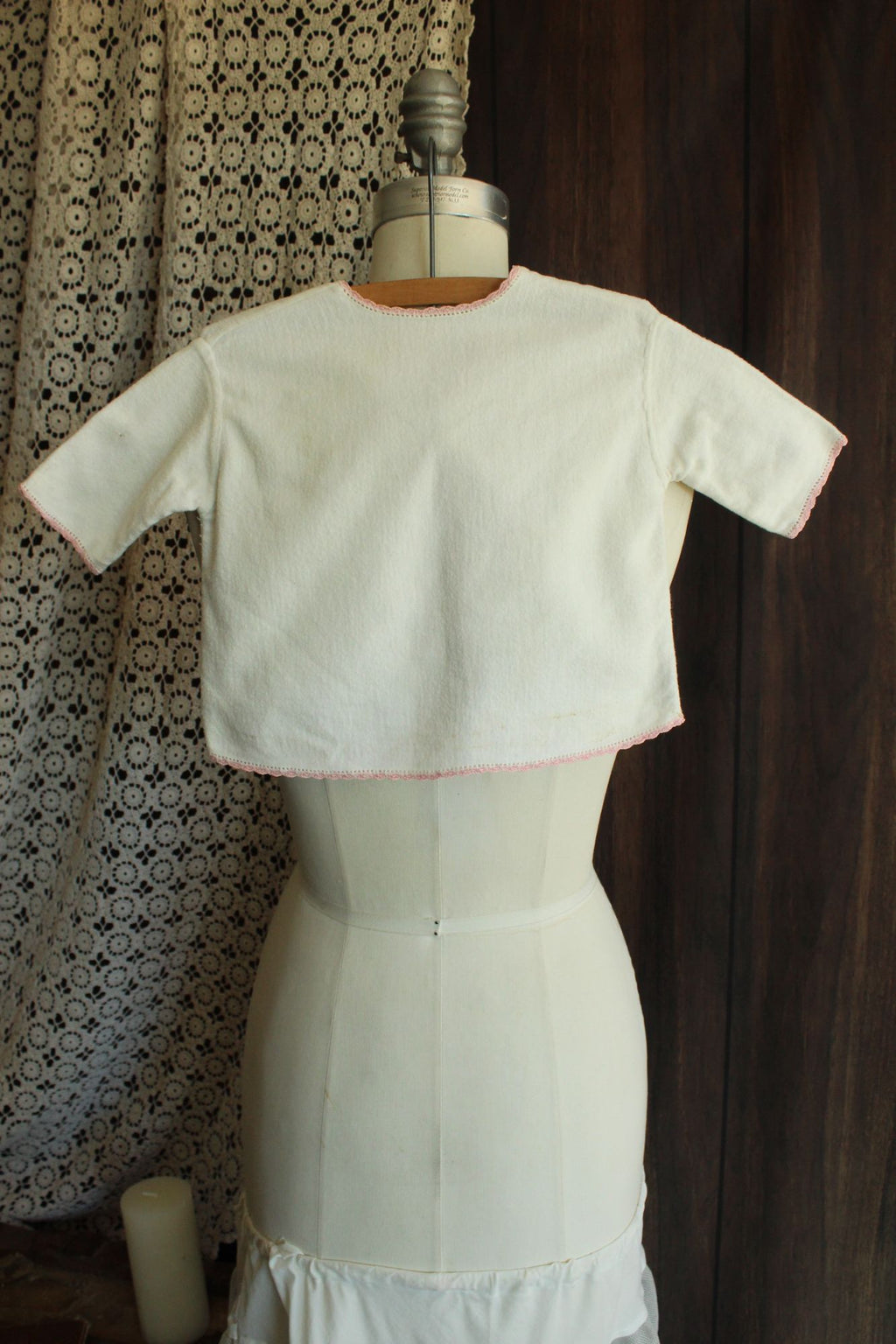 Vintage 1950s Baby Bed Jacket With Floral Embroidery