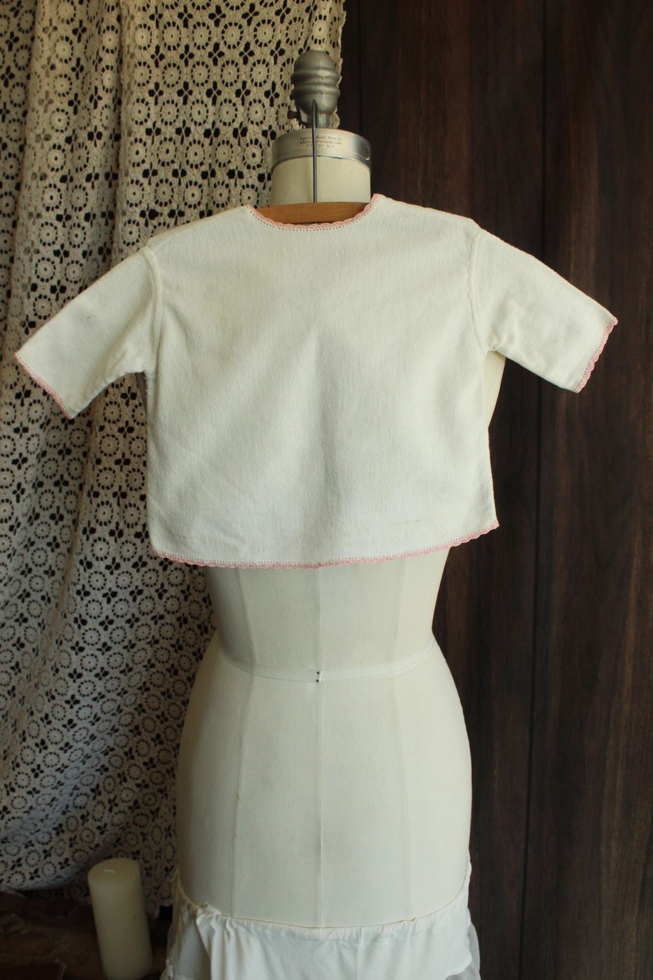 Vintage 1950s Baby Bed Jacket With Floral Embroidery