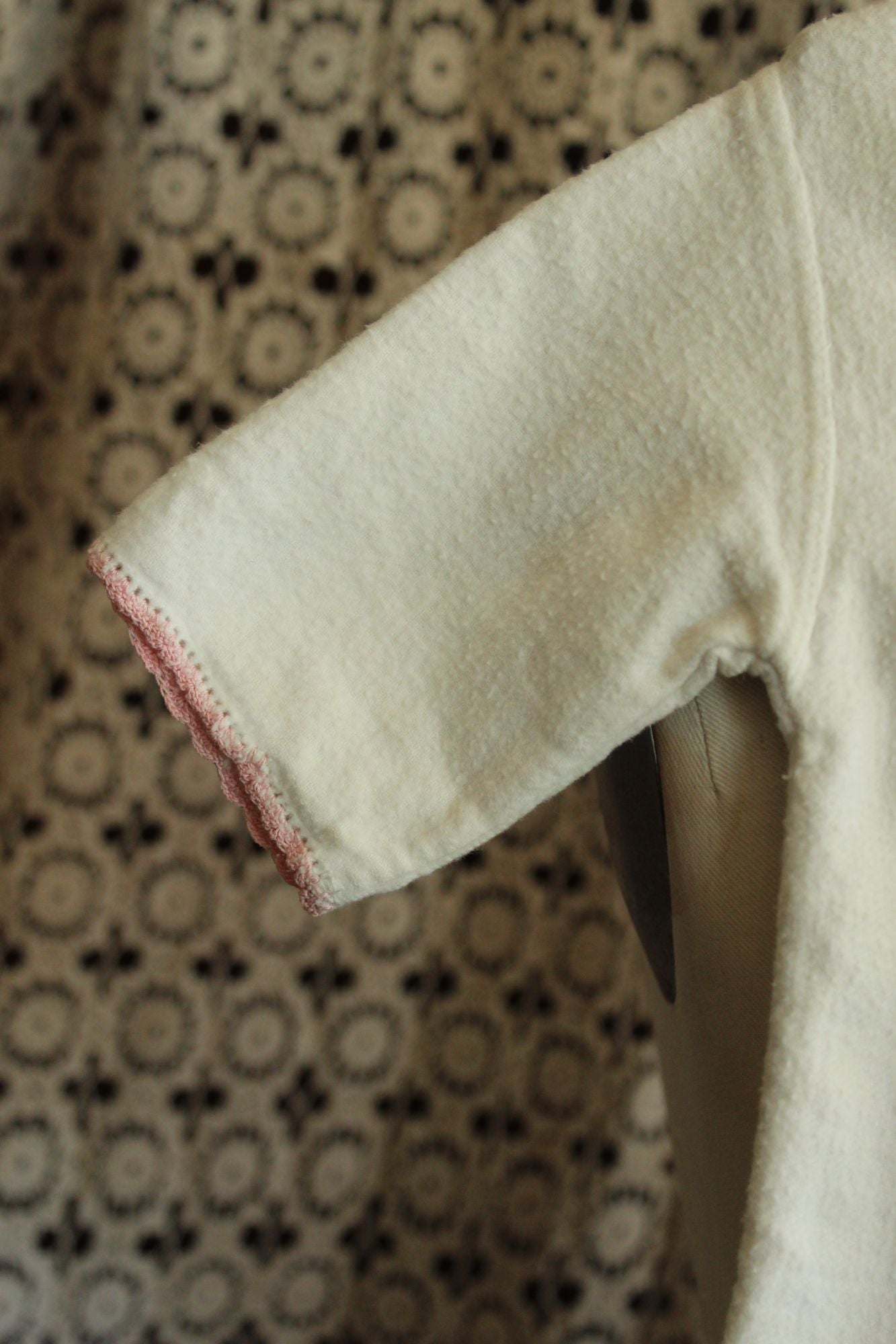Vintage 1950s Baby Bed Jacket With Floral Embroidery
