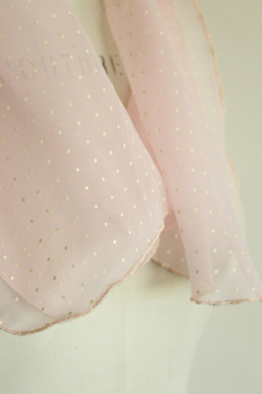 Vintage 1950s 1960s Pink and White Polka Dot  Scarf