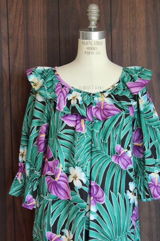 Vintage 1980s Hilo Hattie Mumu Dress with Pocket