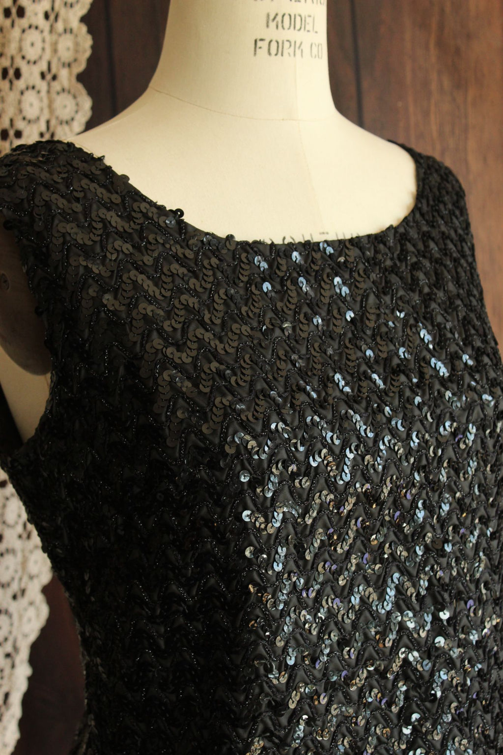 Vintage 1960s Sequined and Beaded Cocktail Top
