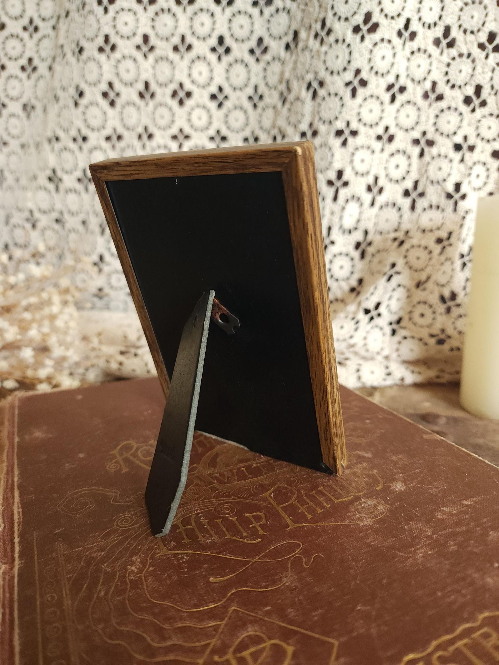 Pressed Dried Homegrown Roses in Vintage 1980s Wood Frame