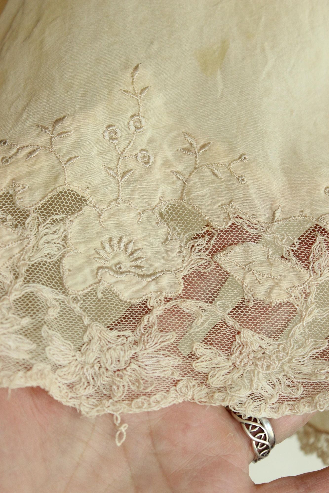 Vintage 1930s 1940s Tap Pant in Blush Ivory Silk