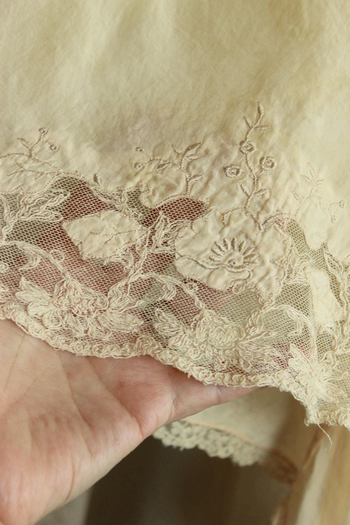 Vintage 1930s 1940s Tap Pant in Blush Ivory Silk