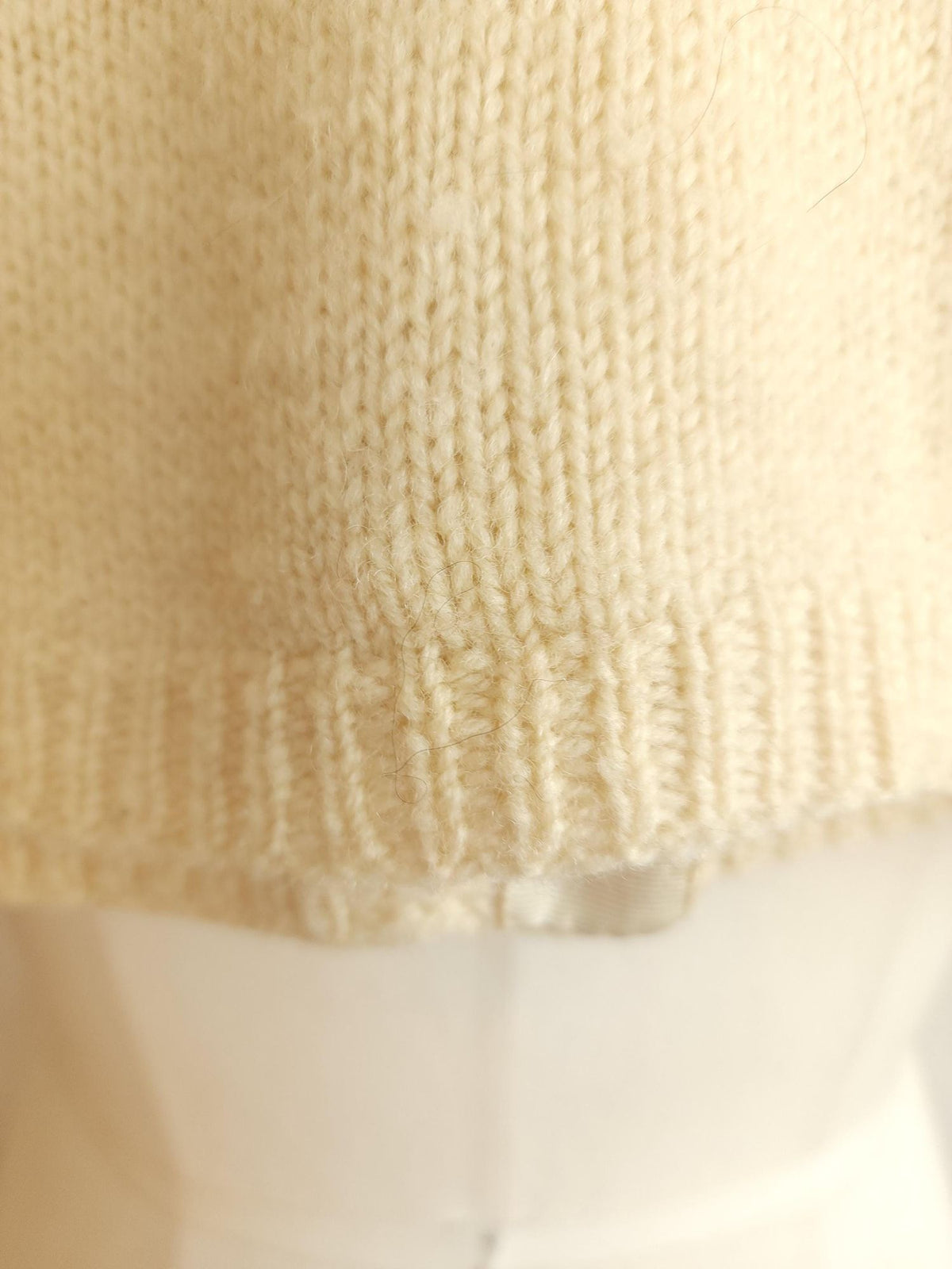 Vintage 1950s Ivory Wool Eyelet Knit Baby Cardigan Sweater