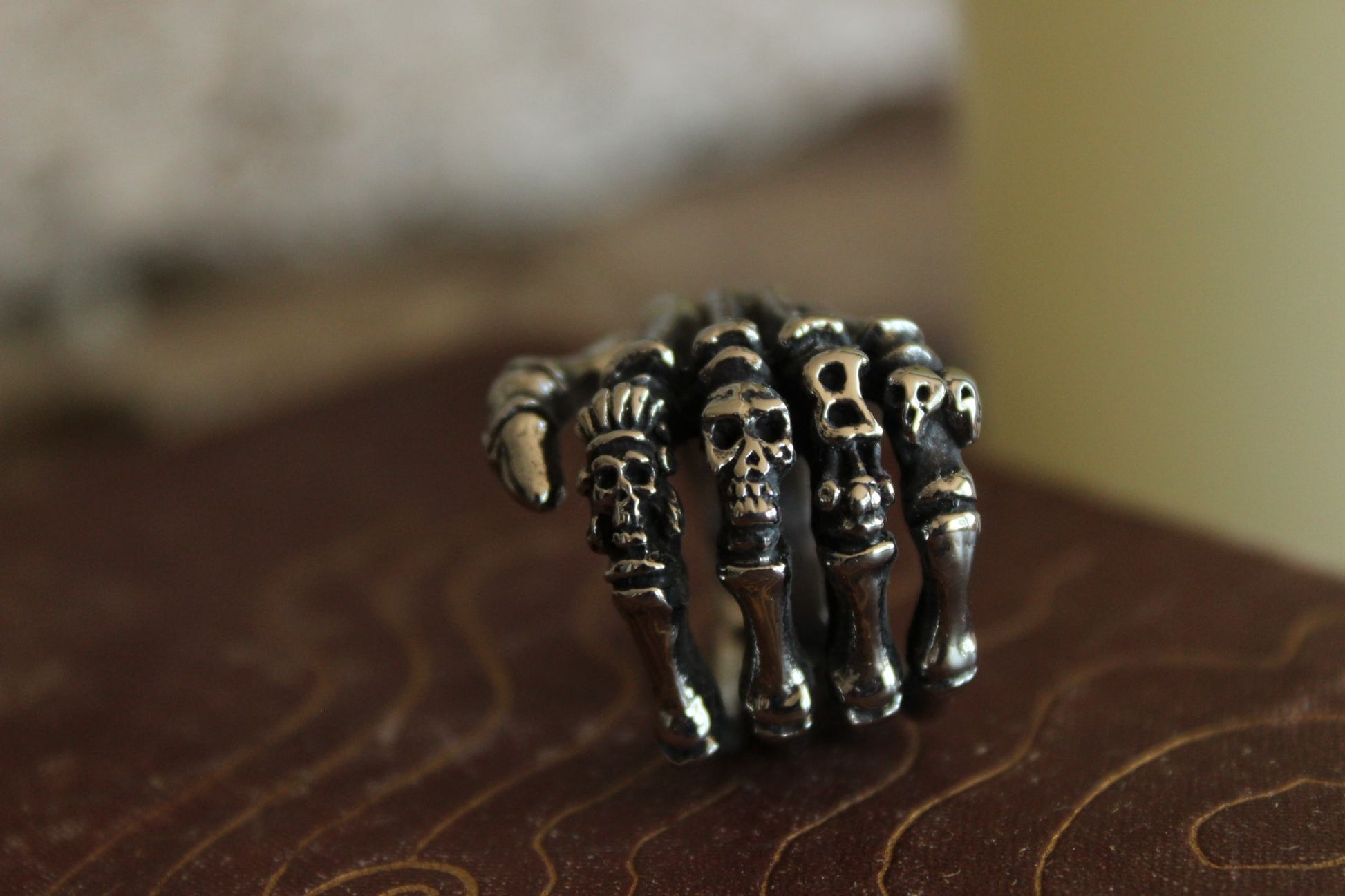 Gothic Statement Ring, Skeleton Hand and Fingers, Size approx 6.5-7