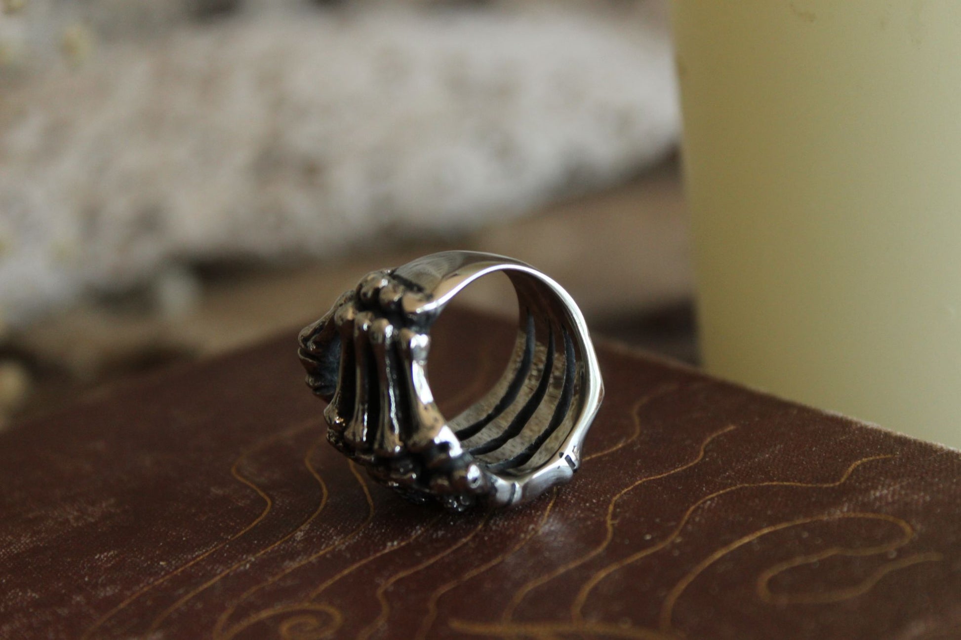 Gothic Statement Ring, Skeleton Hand and Fingers, Size approx 6.5-7