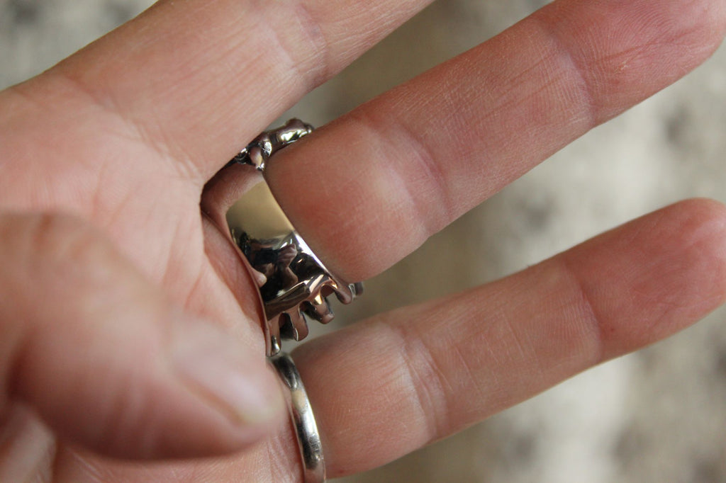Gothic Statement Ring, Skeleton Hand and Fingers, Size approx 6.5-7