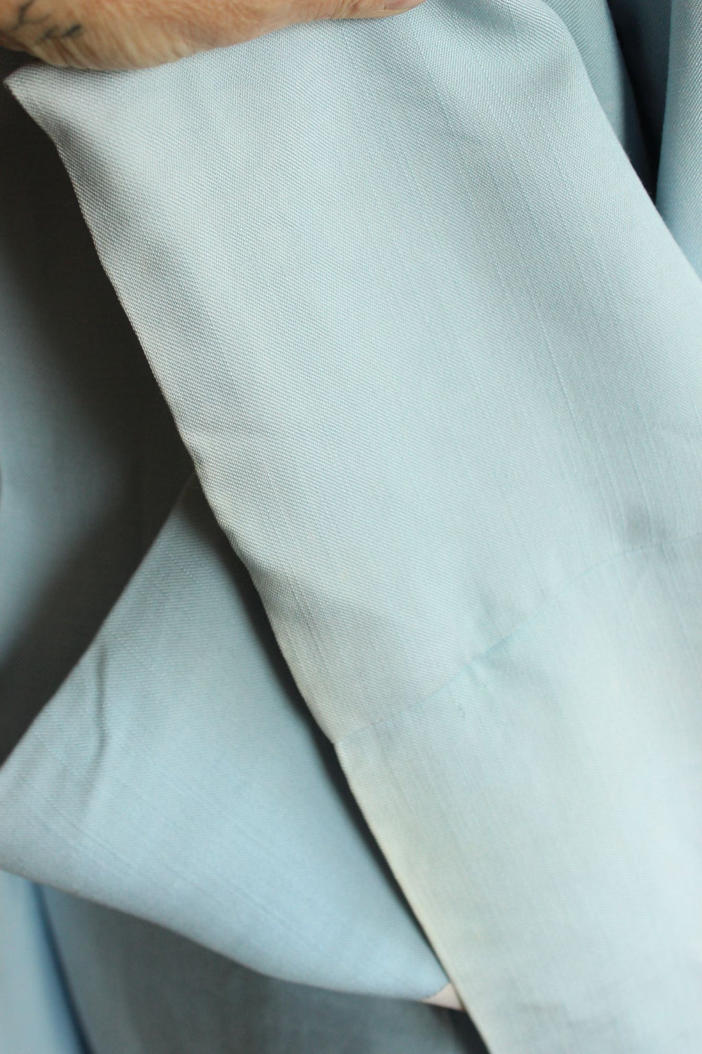 Vintage 1960s Emma Domb Pale Blue Dress with Matching Jacket and Bow Belt