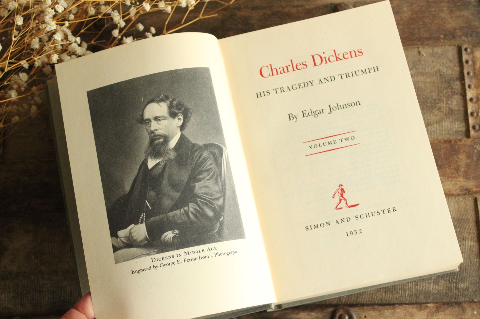 Vintage 1950s Book, "Charles Dickens, His Tragedy and Triumph" Volume Two, by Edgard Johnson