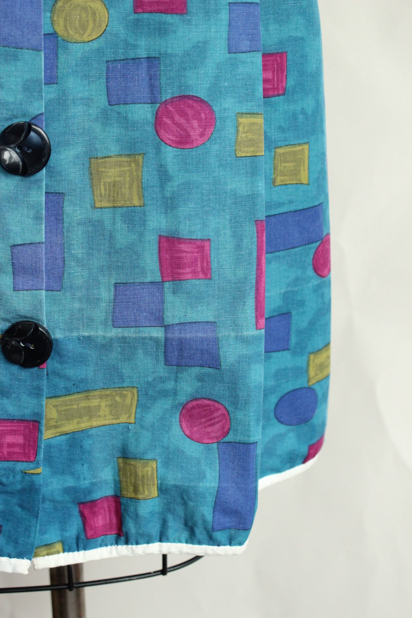 Vintage 1960s Blue Cotton Dress, Volup Size