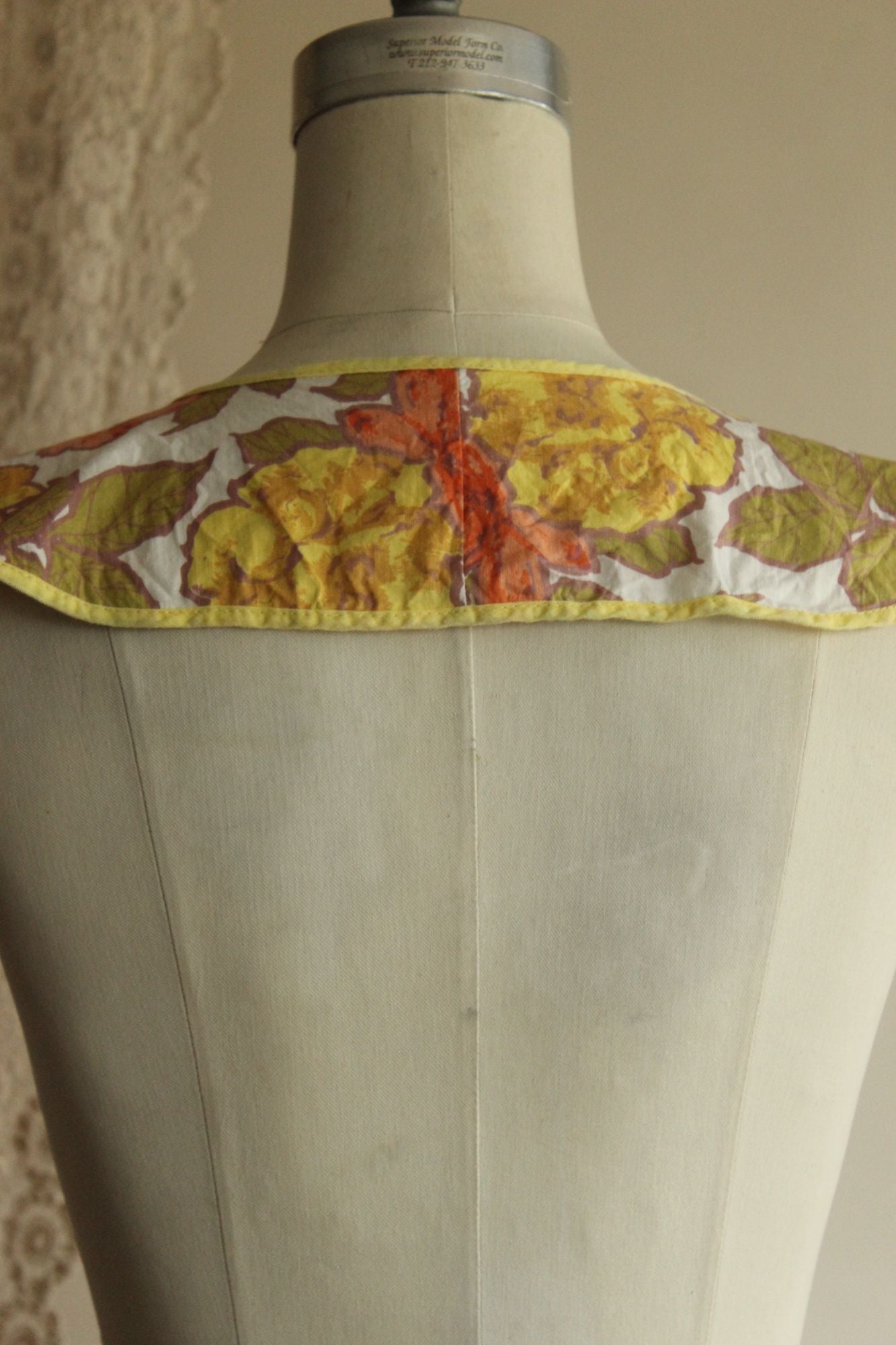 Vintage 1960s Orange and Yellow Floral Apron