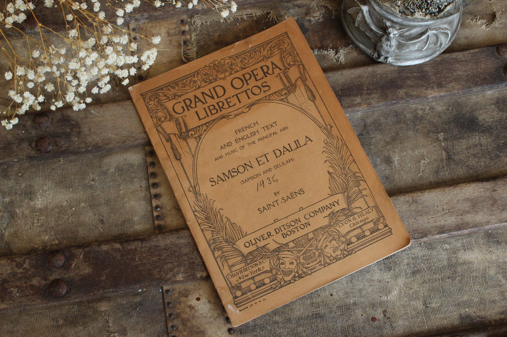 Vintage 1930s Music Booklet, Grand Opera Librettos, "Samson And Delilah"
