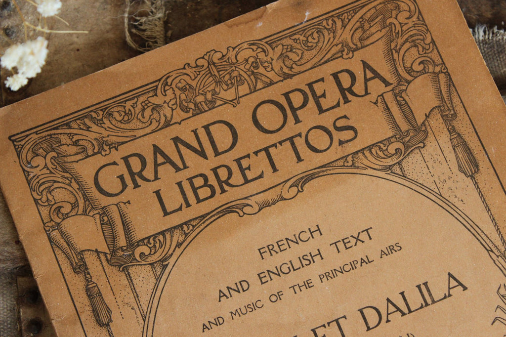 Vintage 1930s Music Booklet, Grand Opera Librettos, "Samson And Delilah"