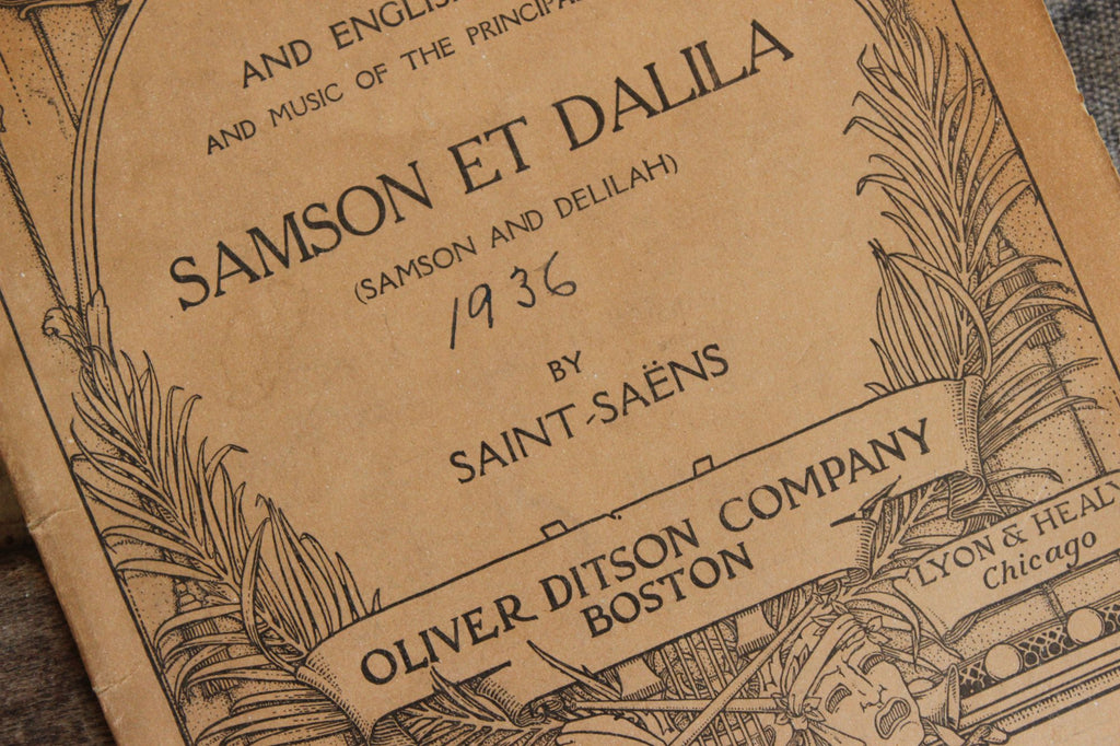 Vintage 1930s Music Booklet, Grand Opera Librettos, "Samson And Delilah"