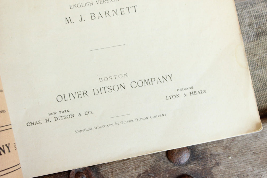 Vintage 1930s Music Booklet, Grand Opera Librettos, "Samson And Delilah"