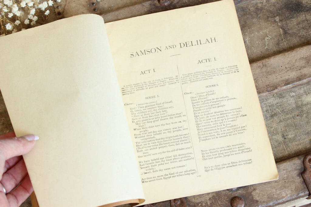 Vintage 1930s Music Booklet, Grand Opera Librettos, "Samson And Delilah"