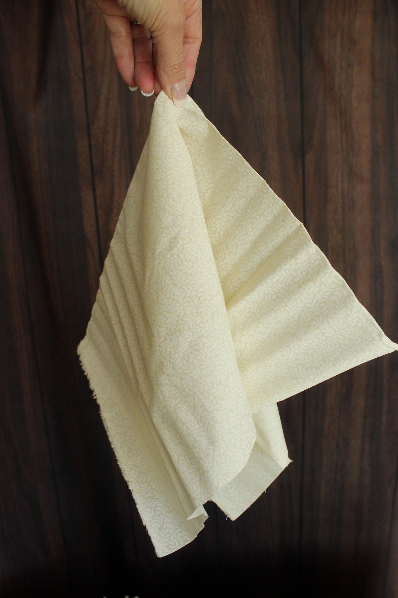 Vintage Fabric Fat Quarter, Yellow and Cream Calico 19x22"