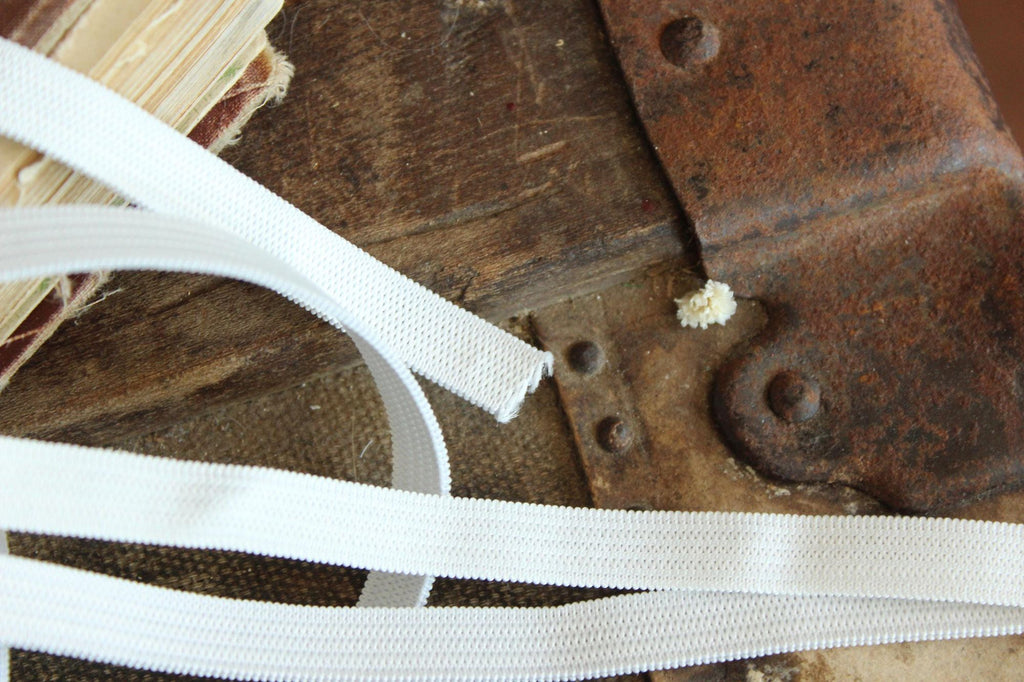 USA Made Elastic: White or Black, 1/4" or 3/8", 5 Yards
