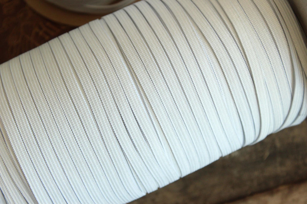 USA Made Elastic: White or Black, 1/4" or 3/8", 5 Yards