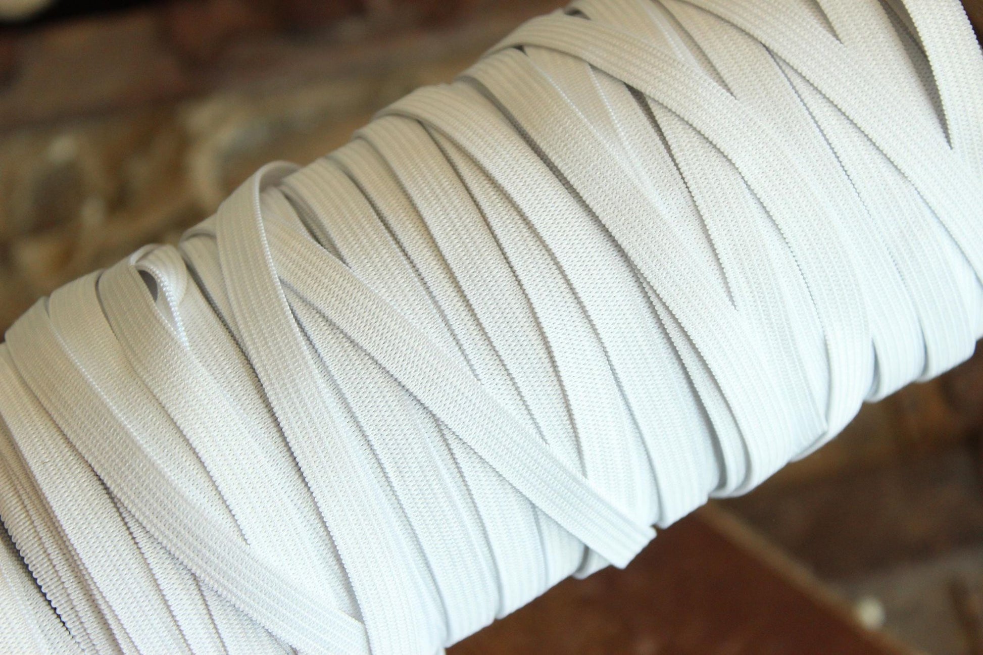 USA Made Elastic: White or Black, 1/4" or 3/8", 5 Yards