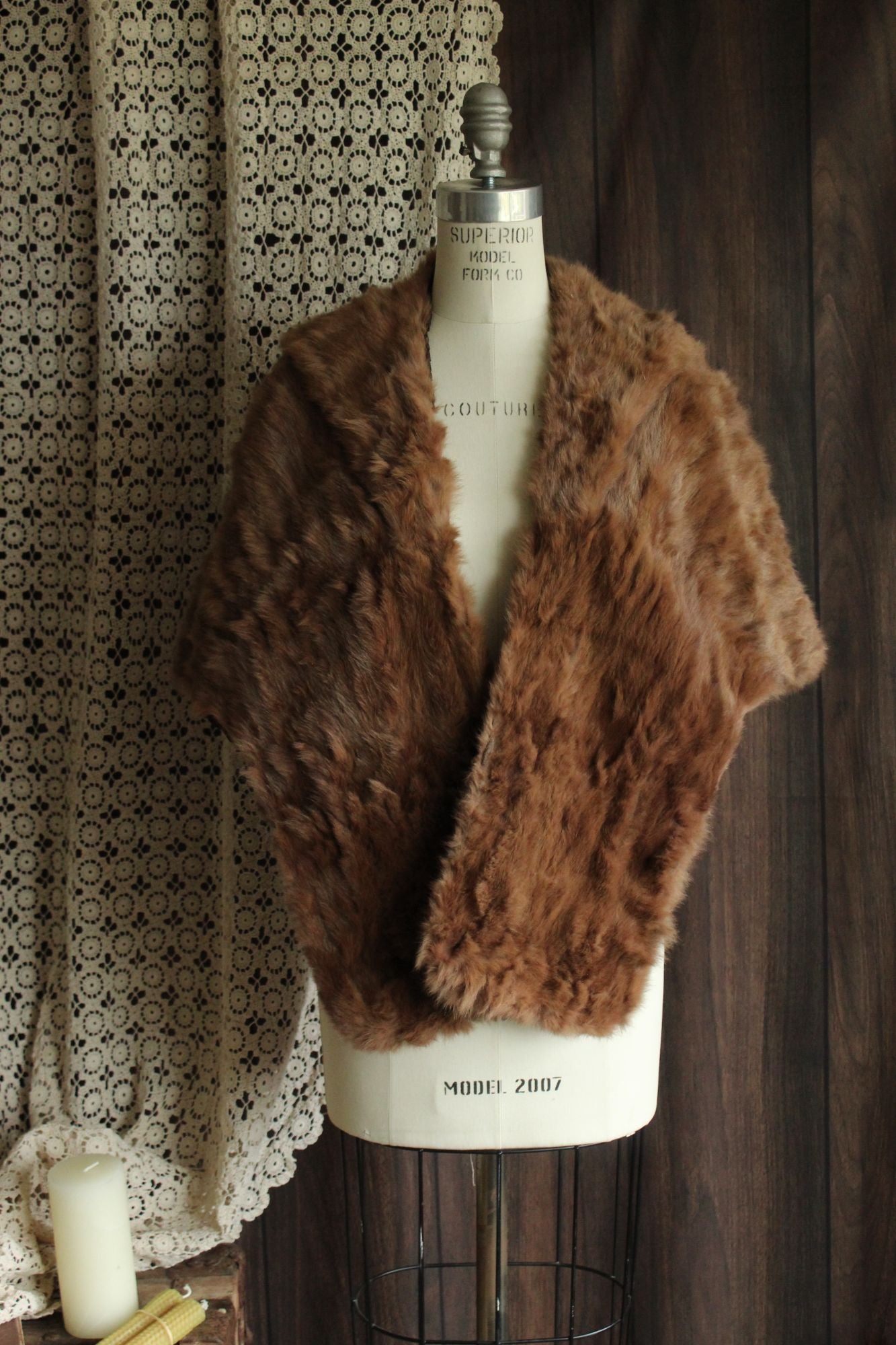 Vintage 1950s Genuine Fur Wrap