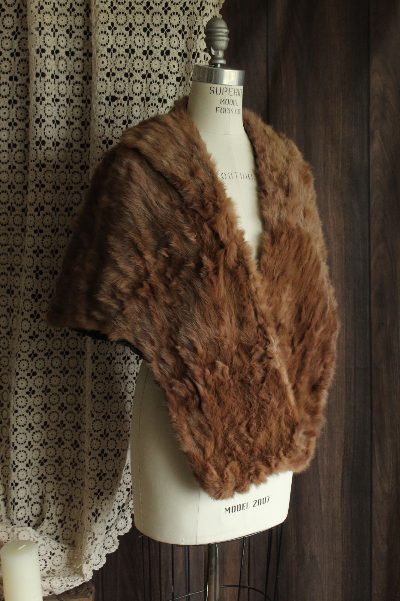 Vintage 1950s Genuine Fur Wrap