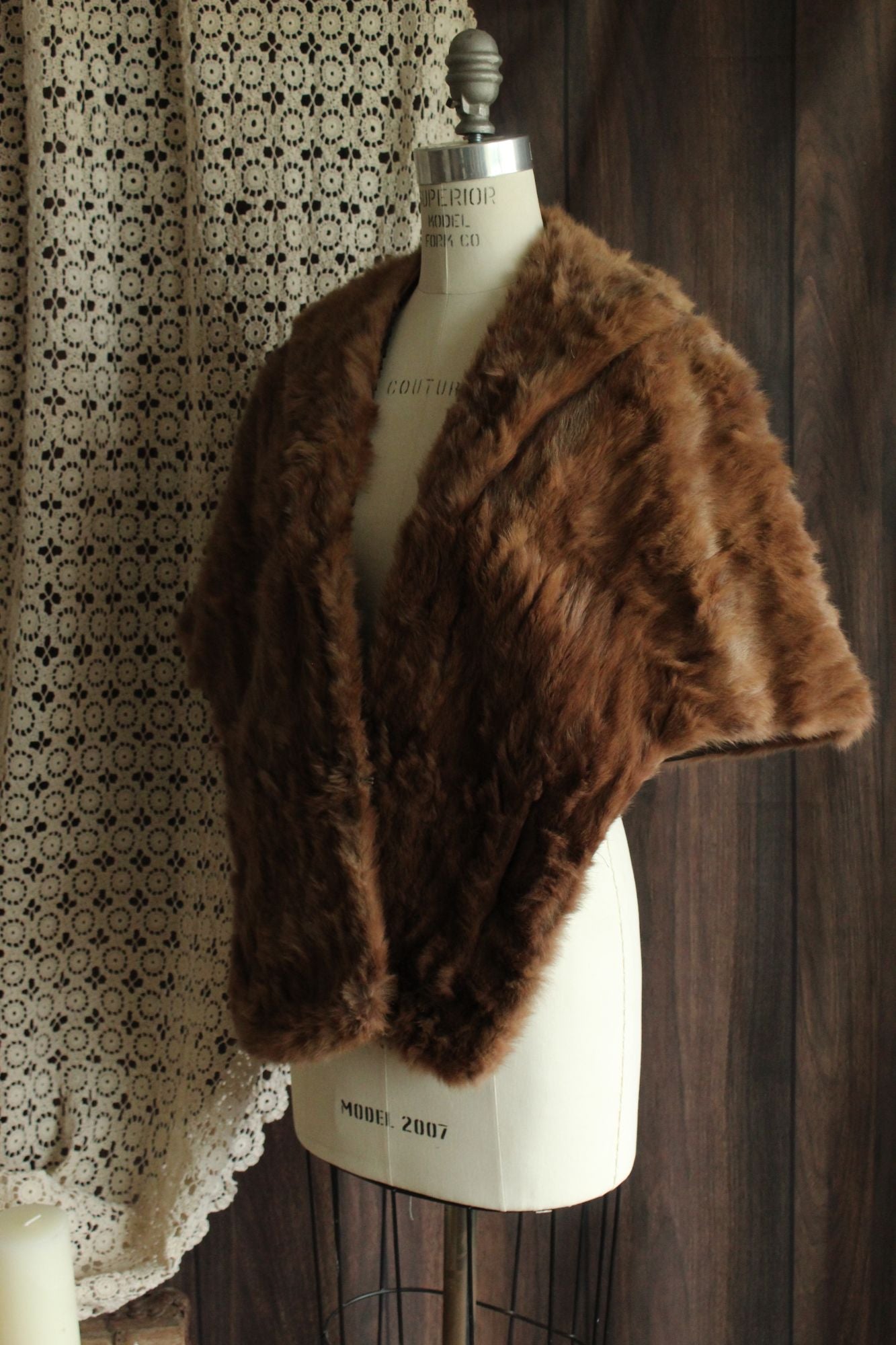 Vintage 1950s Genuine Fur Wrap