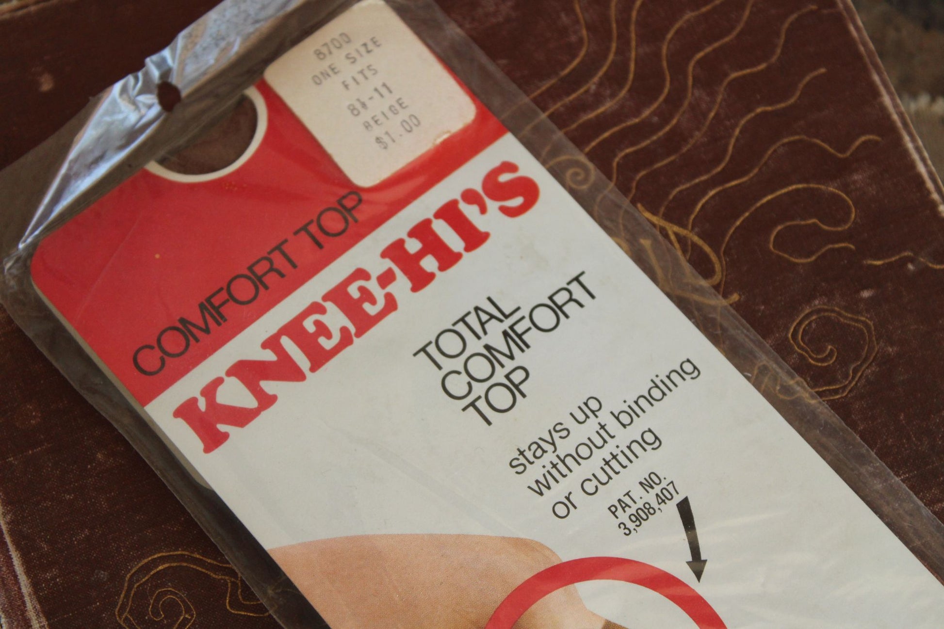 Vintage 1980s 1990s Knee High Stockings, New, Beige