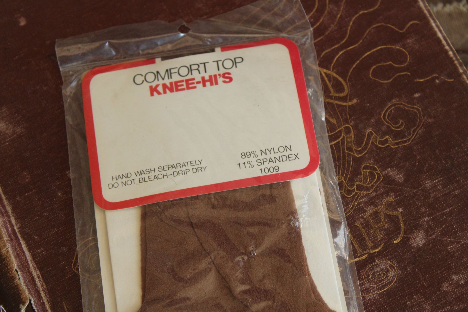 Vintage 1980s 1990s Knee High Stockings, New, Beige