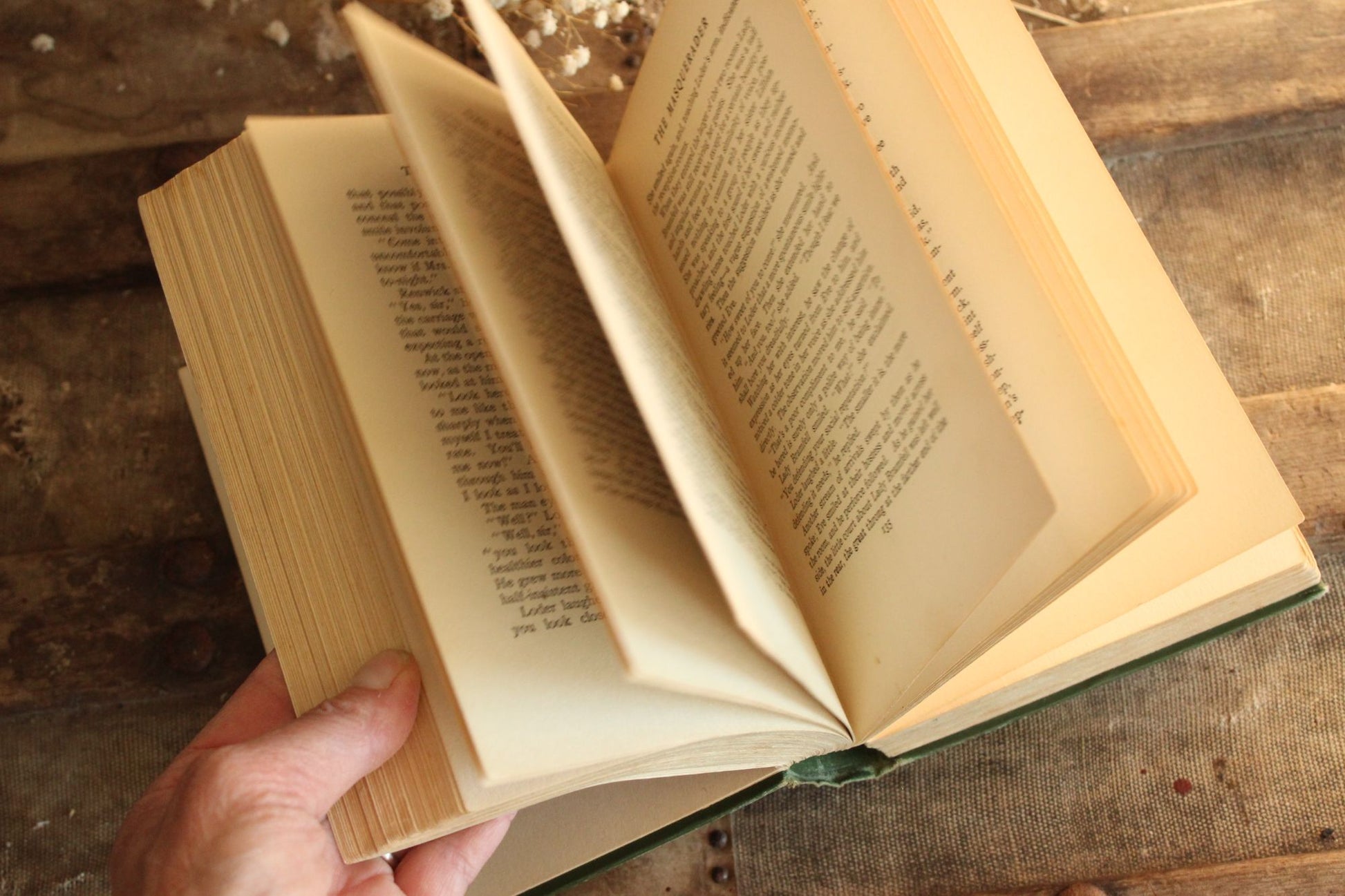 Vintage 1900s Book, "The Masquerader" by Katherine Cecil Thurston, Published by Harper & Bros., Green and Gold