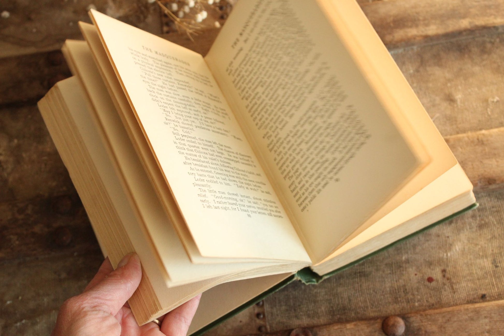 Vintage 1900s Book, "The Masquerader" by Katherine Cecil Thurston, Published by Harper & Bros., Green and Gold