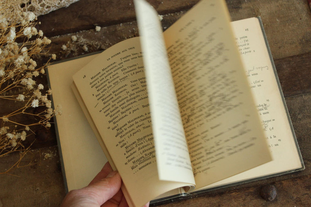 Vintage Antique 1890s Book, "La Poudre aux Yeux", Labiche Martin, Edited by Benjamin Wells