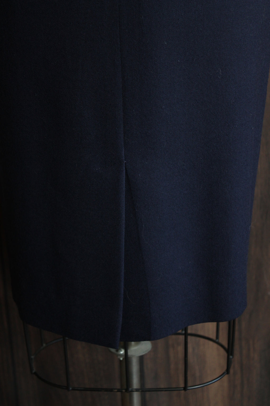 Vintage 1990s Evan Picone Blue Wool Pencil Skirt with Pockets