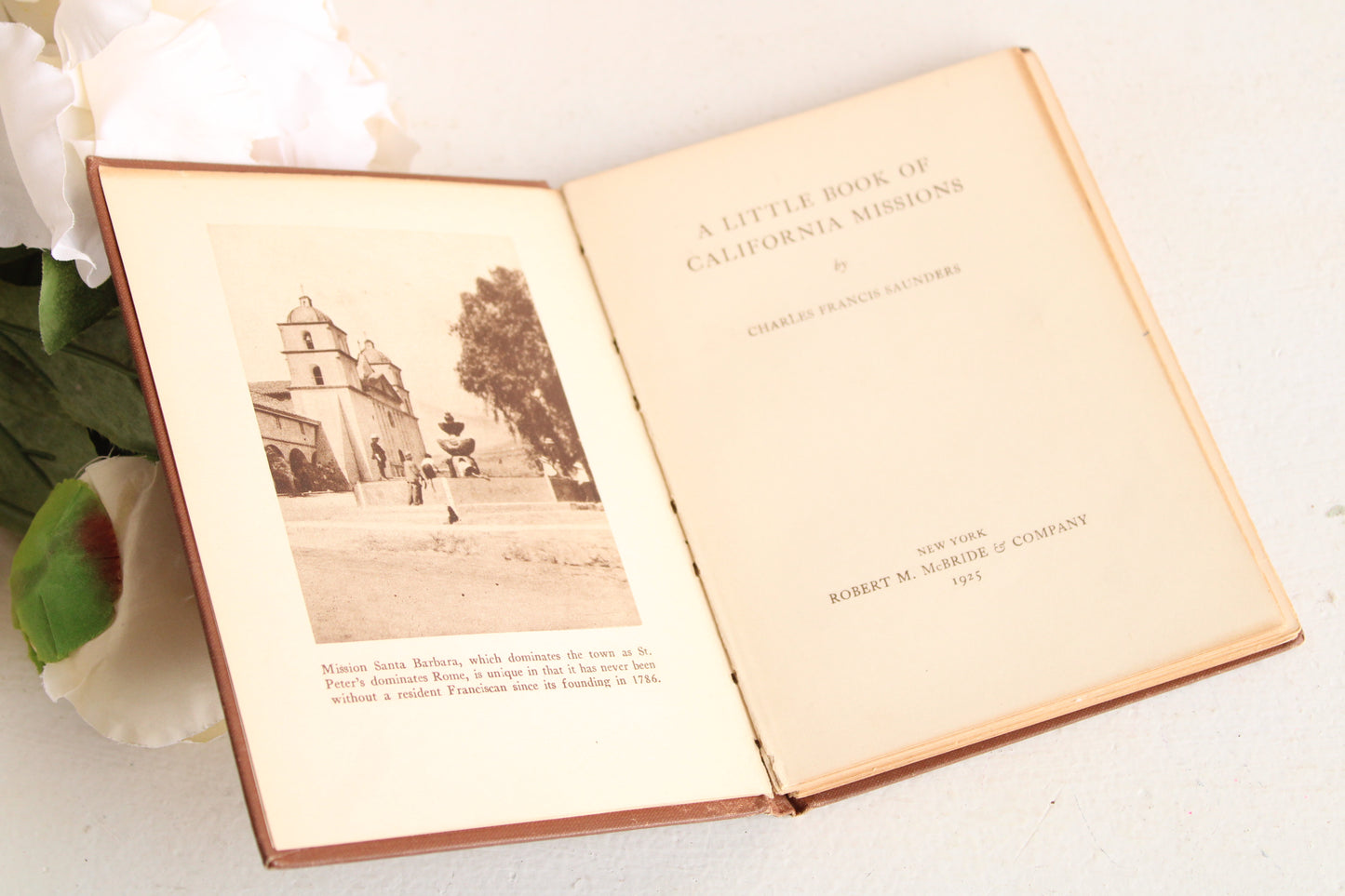 Vintage 1920s Book, "A Little Book of California Missions", by Charles Francis Saunders