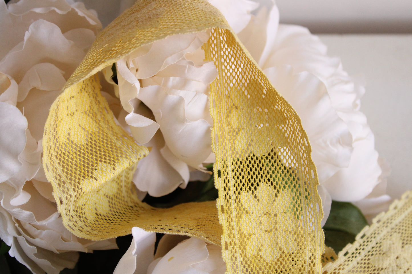 Naturally Plant Dyed Yellow Vintage Lace