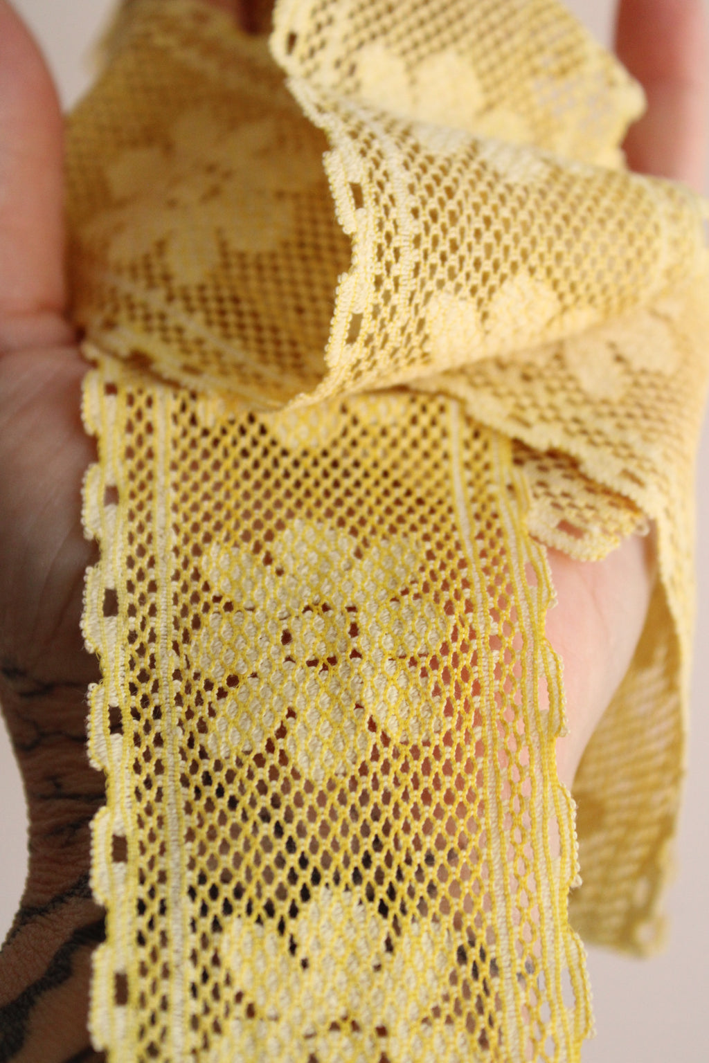 Naturally Plant Dyed Yellow Vintage Lace