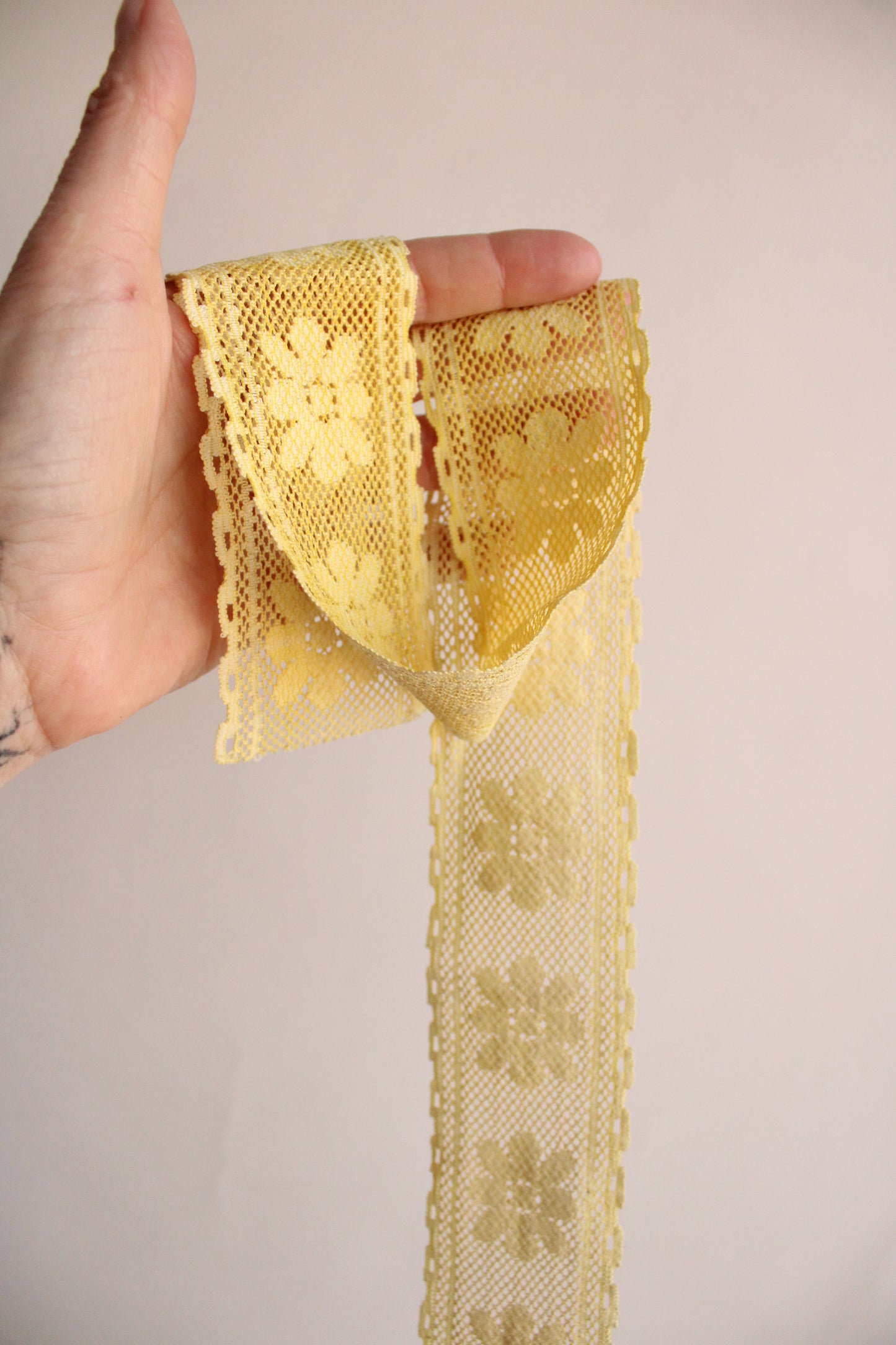 Naturally Plant Dyed Yellow Vintage Lace