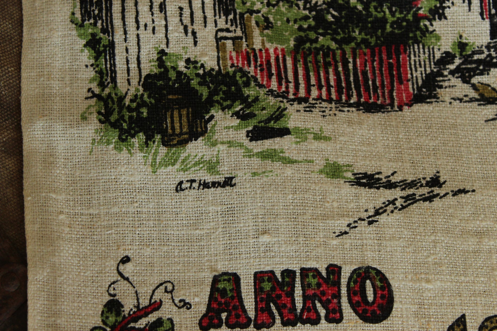 Vintage 1958 Stevens Linen Calendar Towel