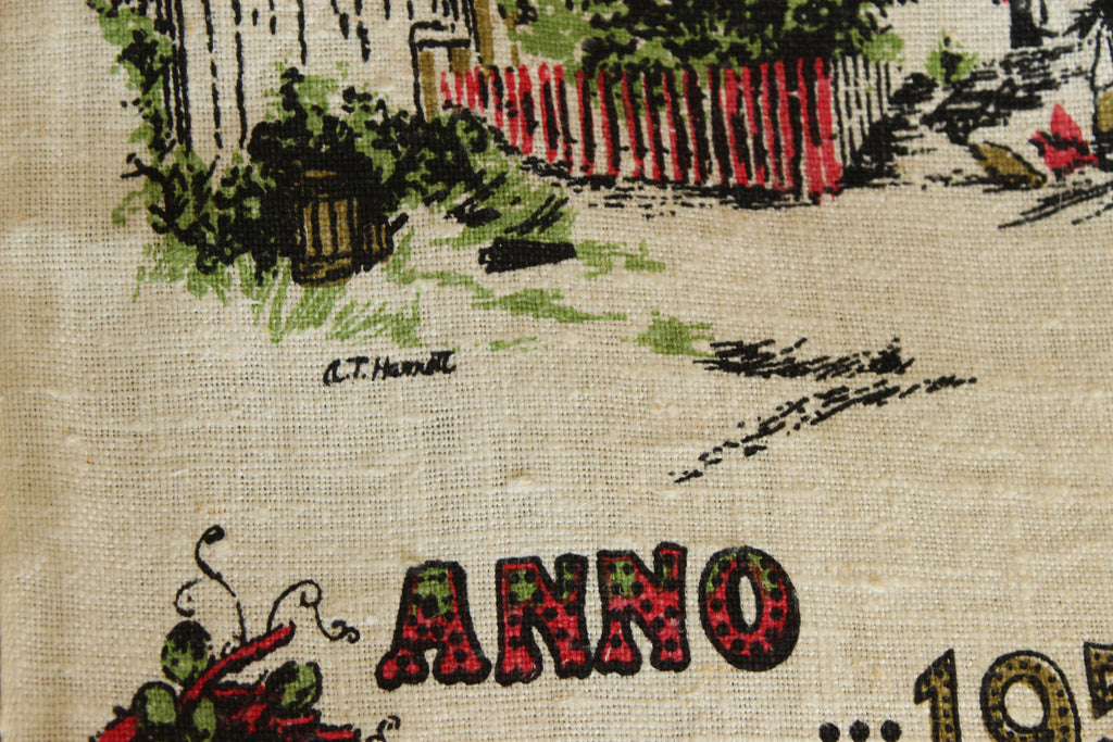 Vintage 1958 Stevens Linen Calendar Towel