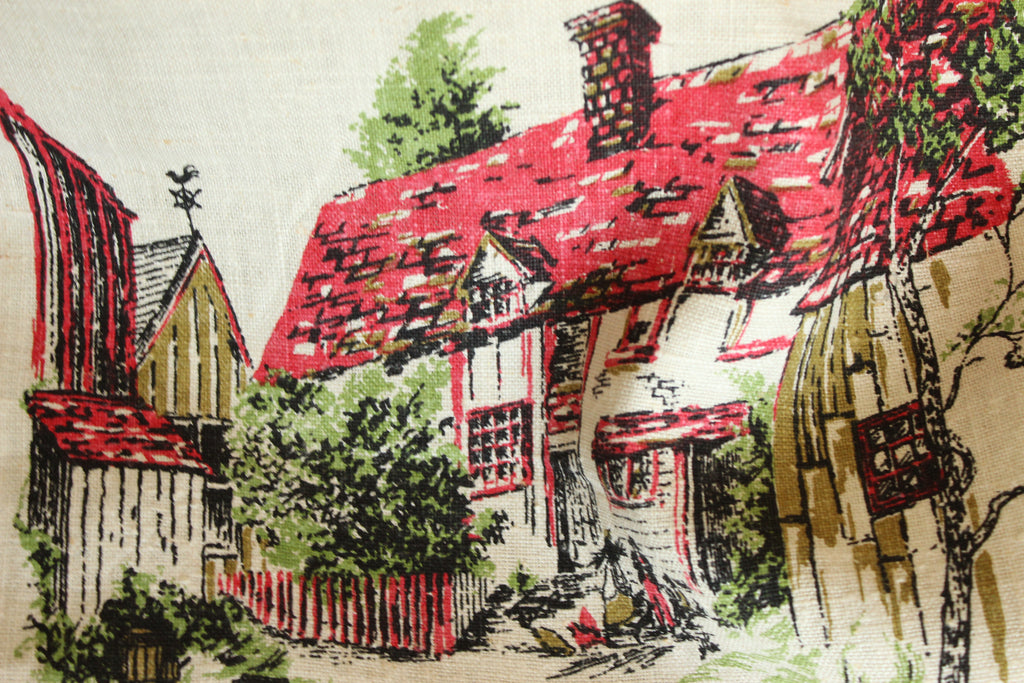 Vintage 1958 Stevens Linen Calendar Towel