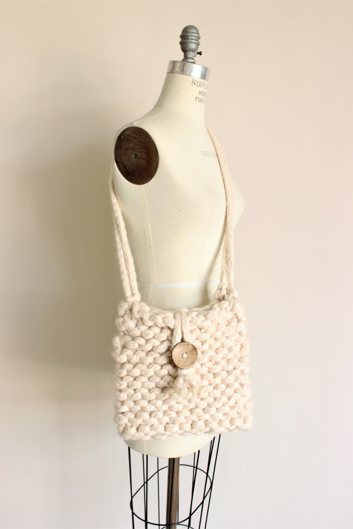 The Cottonwood Handknit Shoulder Bag in Ivory